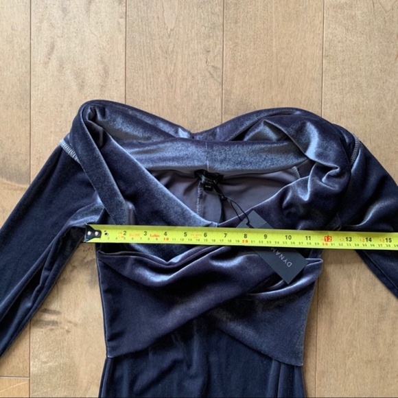 NWT Dynamite Velvet Crossover Long Sleeve Dress - Picture 8 of 9